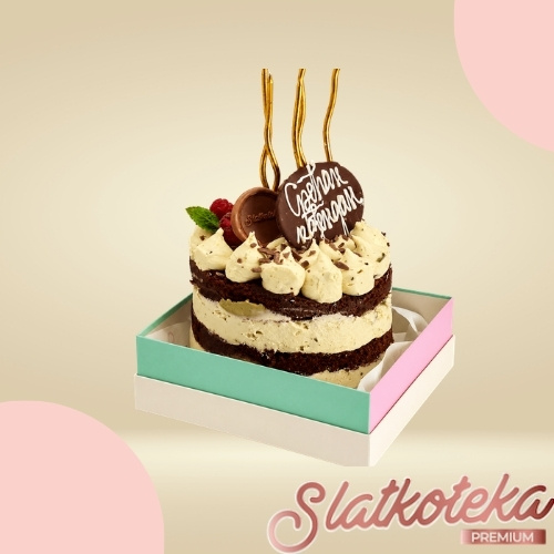 Mini Gift Cake – Malina i pistać na krem pozadini